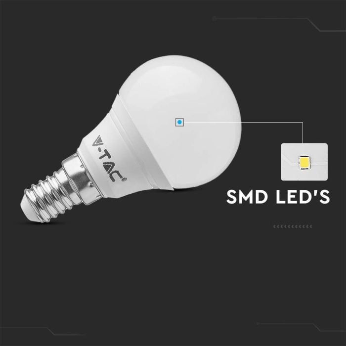 Bombilla LED V-TAC - Samsung - Soporte E14 - IP20 - Blanca - 4.5W- 470 Lumens - 3000K-extra-1.webp