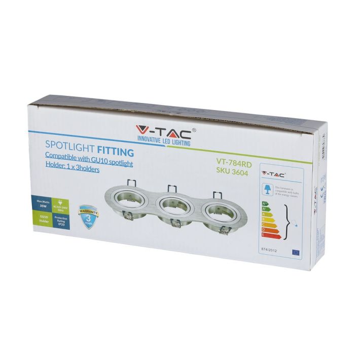 V-TAC LED Aro redondo - Empotrable - GU10 - IP20 - Aluminio Cepillado-extra-7.webp