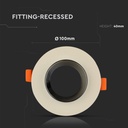 V-TAC LED Aro de yeso / hormigón redondo - Empotrable - GU10 - IP20 - Off White + Chrome-extra-2.webp