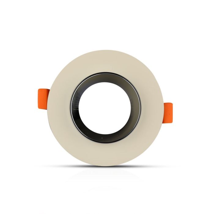 V-TAC LED Aro de yeso / hormigón redondo - Empotrable - GU10 - IP20 - Off White + Chrome-extra-5.webp
