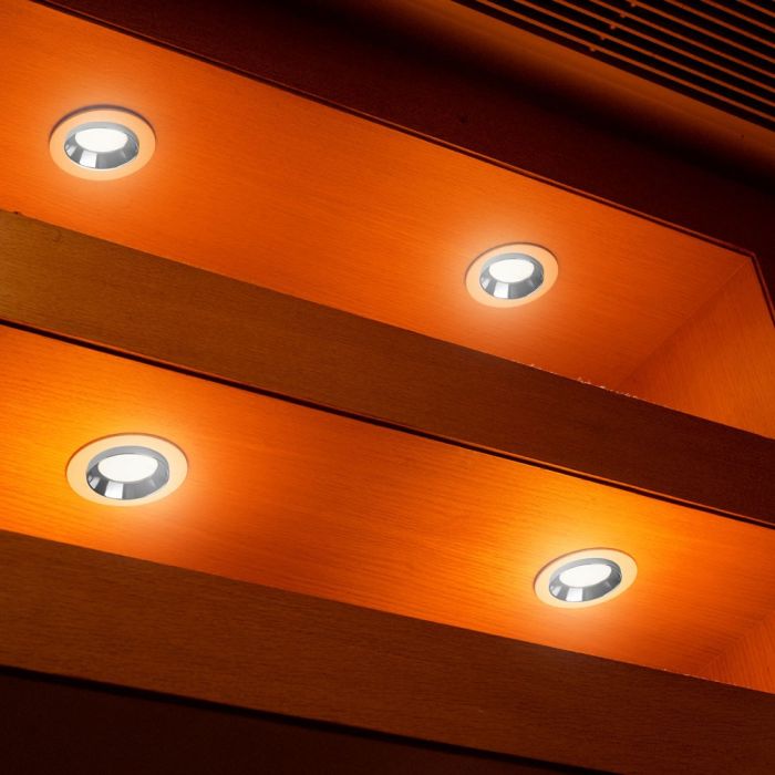 V-TAC LED Aro de yeso redondo - Empotrable - GU10 - IP20 - Blanco + Cromo-extra-1.webp