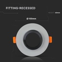 V-TAC LED Aro de yeso / hormigón redondo - Empotrable - GU10 - IP20 - Gris + Cromo-extra-2.webp