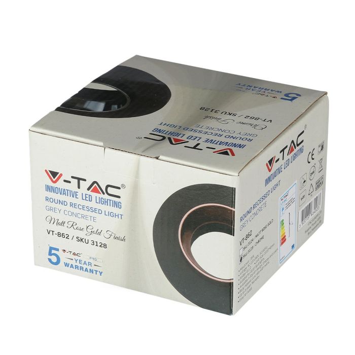 V-TAC LED Aro de yeso / hormigón redondo - Empotrable - GU10 - IP20 - Gris + Cromo-extra-8.webp