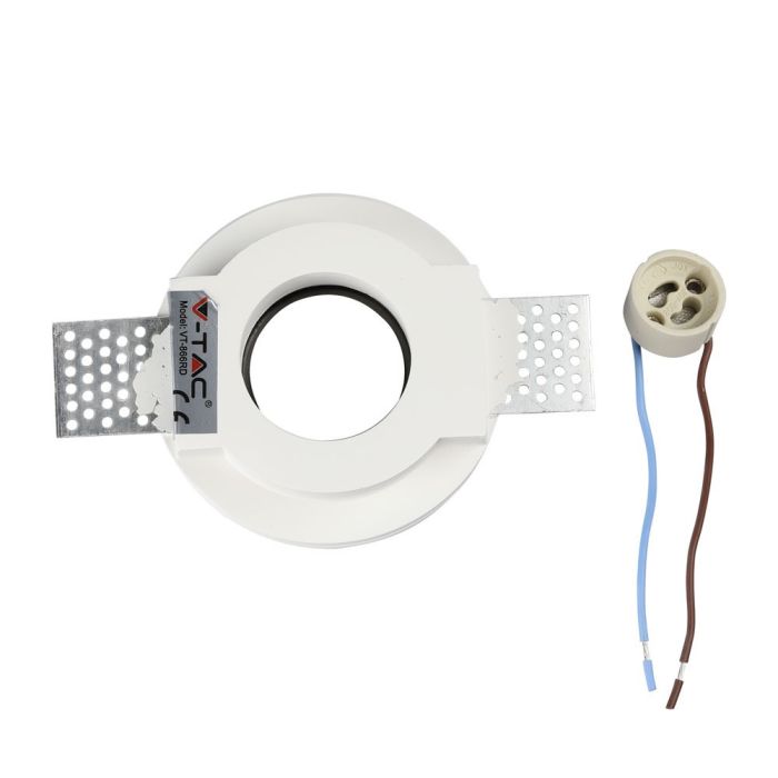 V-TAC LED Aro de yeso redondo - Empotrable - GU10 - IP20 - Blanco + Cromo-extra-7.webp