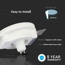 V-TAC LED Aro de yeso redondo - Empotrable - GU10 - IP20 - Blanco + Oro rosa mate-extra-4.webp