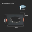 V-TAC Aro cuadrado LED - Empotrable - GU10 - IP20 - Negro-extra-2.webp