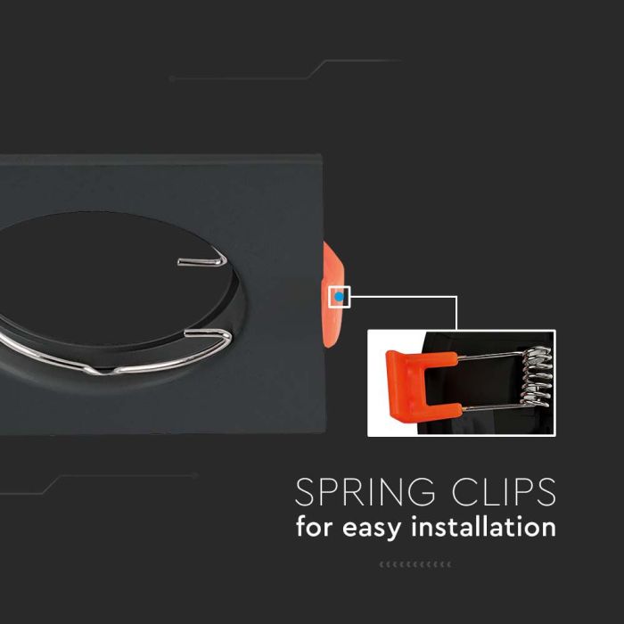 V-TAC Aro cuadrado LED - Empotrable - GU10 - IP20 - Negro-extra-4.webp