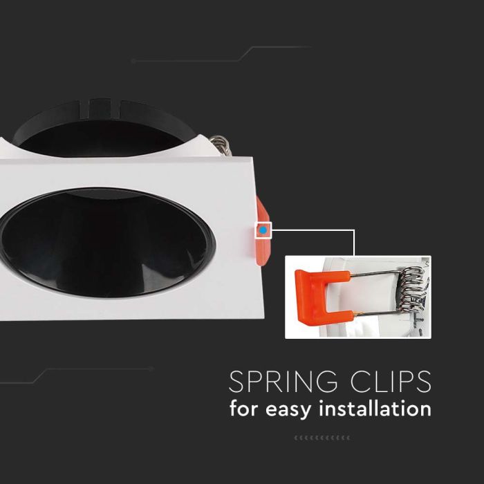 V-TAC Aro cuadrado LED - Empotrable - GU10 - IP20 - Blanco + Negro-extra-4.webp