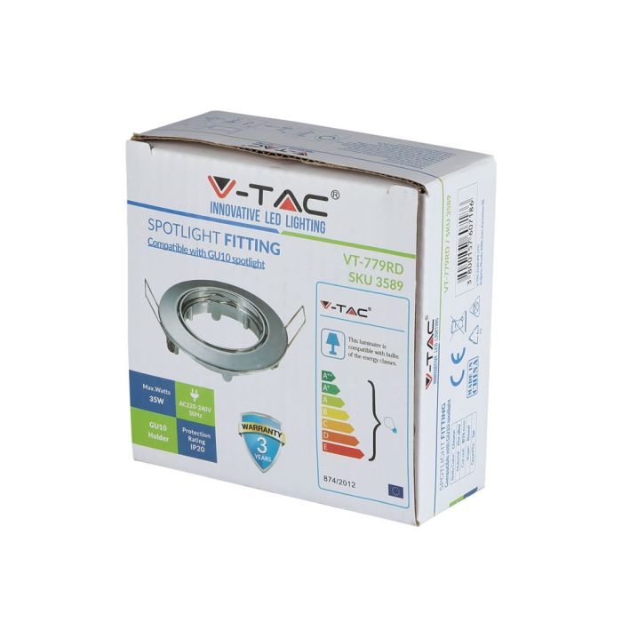 Aro redondo LED V-TAC - Empotrable - GU10 - IP20 - Cromo-extra-5.webp