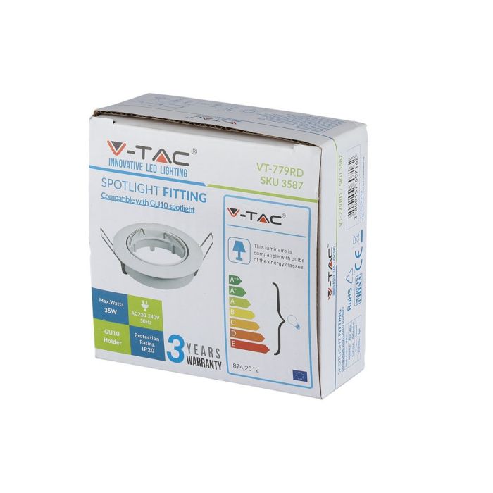 Aro redondo LED V-TAC - Empotrable - GU10 - IP20 - Blanco-extra-5.webp