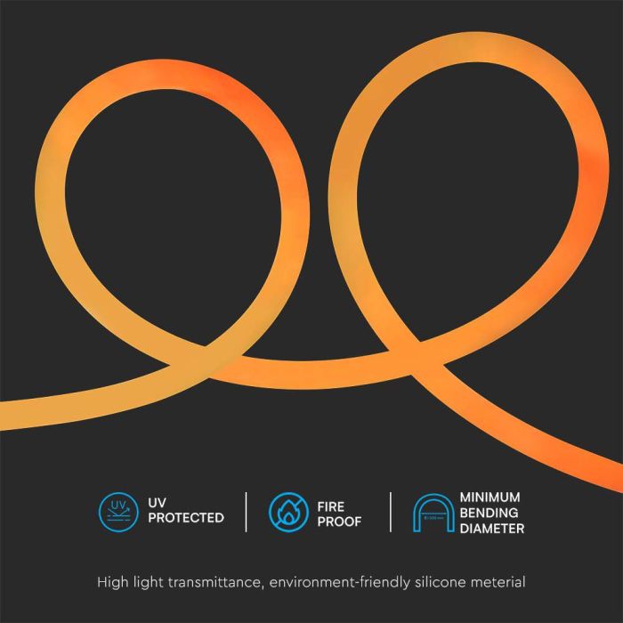 V-TAC Tira de Luz LED - Neon Flex - IP20 - Código de Color: Ámbar - Precio/1m (Rollo 10m)-extra-6.webp