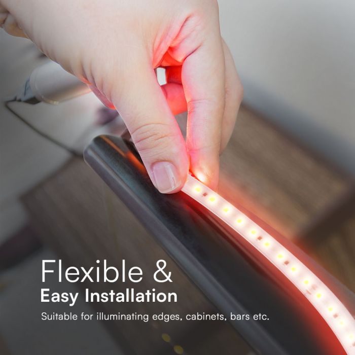 V-TAC Tira de Luz LED - 220V - IP65 Impermeable - Código de Color: Rojo - Rollo de 10m-extra-6.webp