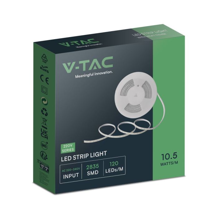 V-TAC Tira de Luz LED - 220V - IP65 Impermeable - Código de Color: Rojo - Rollo de 10m-extra-9.webp