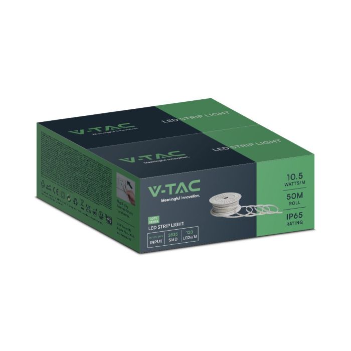 Tira de luz LED V-TAC - 220V - IP65 Impermeable - Código de color: Rojo - Rollo de 50m-extra-9.webp