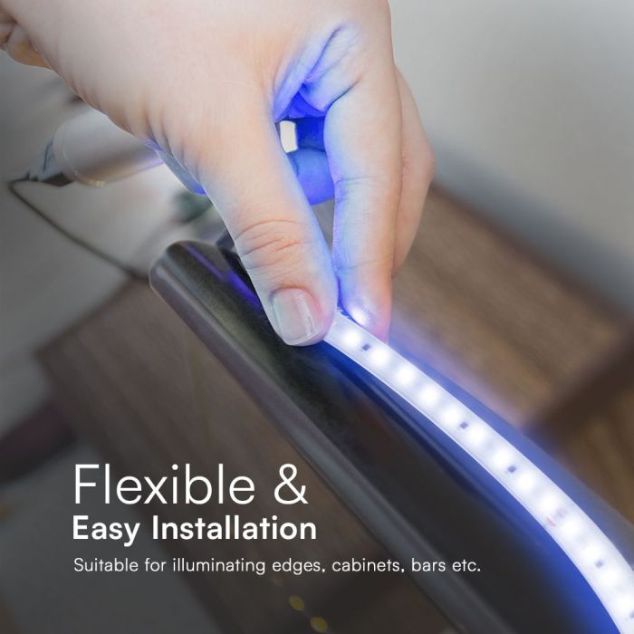 Tira de luz LED V-TAC - 220V - IP65 Impermeable - Código de color: Azul - Rollo de 50m-extra-6.webp