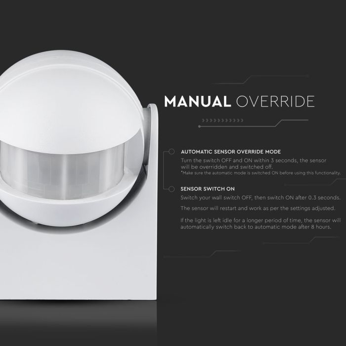 Sensor de movimiento por infrarrojos V-TAC - IP44 - Blanco-extra-6.webp