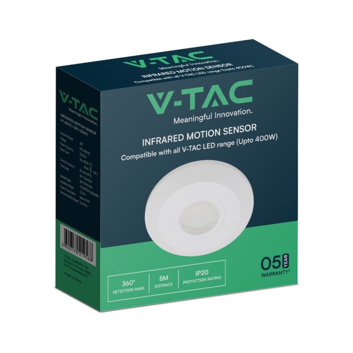 Sensor de movimiento por infrarrojos V-TAC - IP20 - Blanco-extra-8.webp
