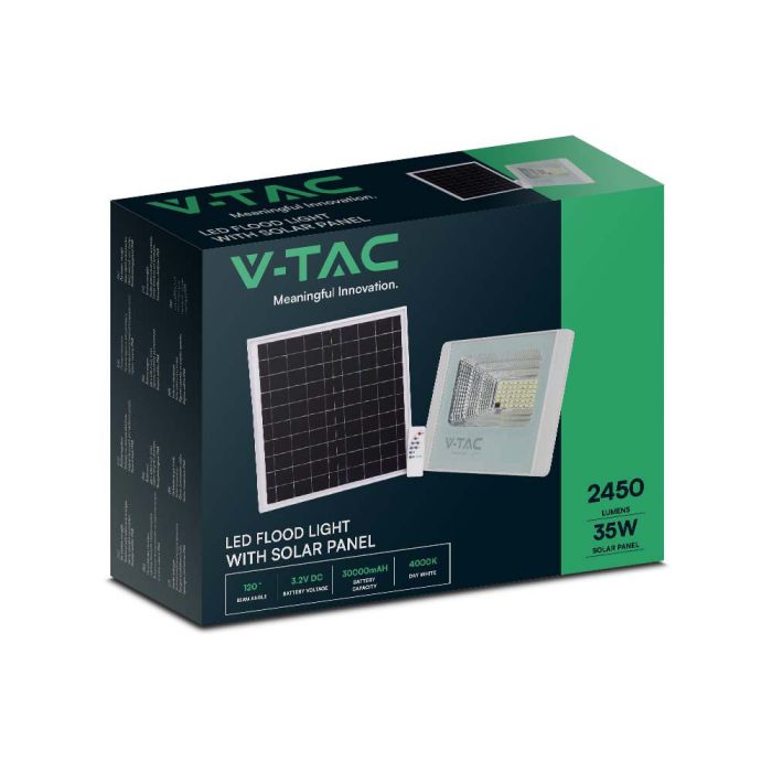 Proyector Solar V-TAC - IP65 Estanco - Cuerpo Blanco - 2450 Lumens - 4000K-extra-11.webp