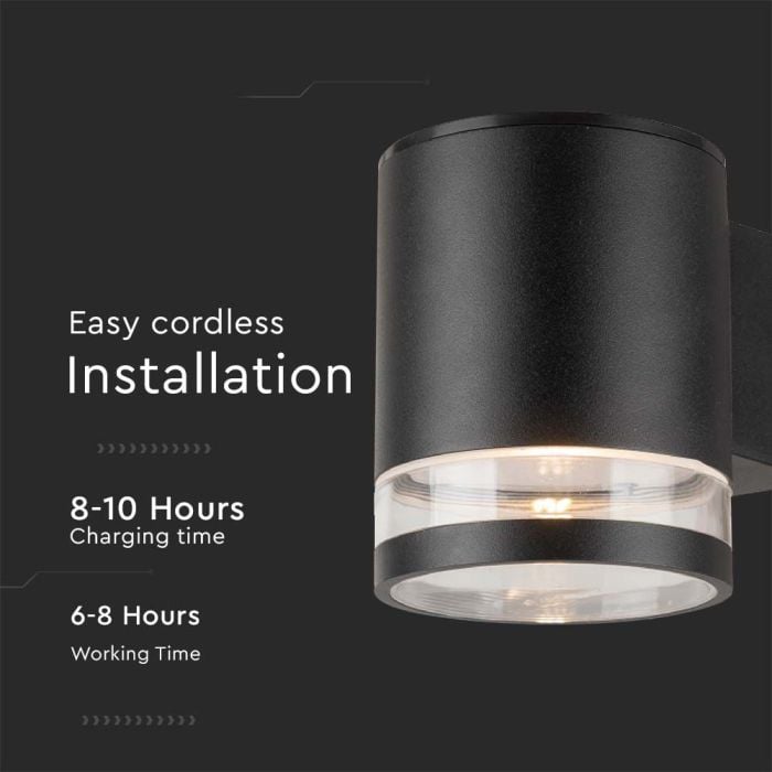 Aplique Solar V-TAC - IP54 - Negro - 70 Lumens - 3000K - Pack de 2-extra-5.webp