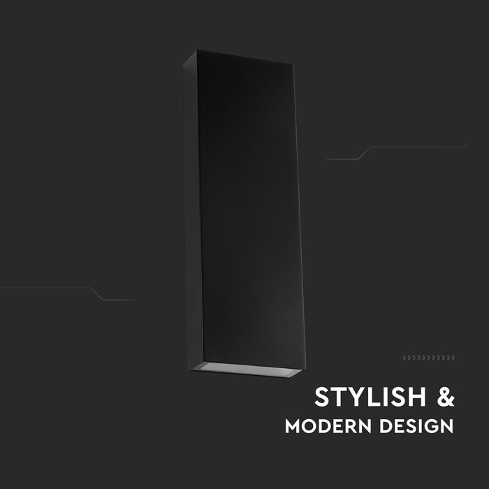 Aplique LED rectangular V-TAC - 140lm/w - IP65 Estanco - Negro - 8W - 1120 Lumens - 4000K-extra-4.webp
