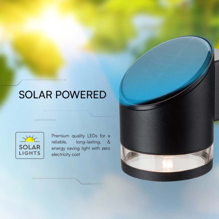 V-TAC Aplique Solar - IP54 - Cuerpo Negro - 70 Lumens - 3000K-extra-5.webp