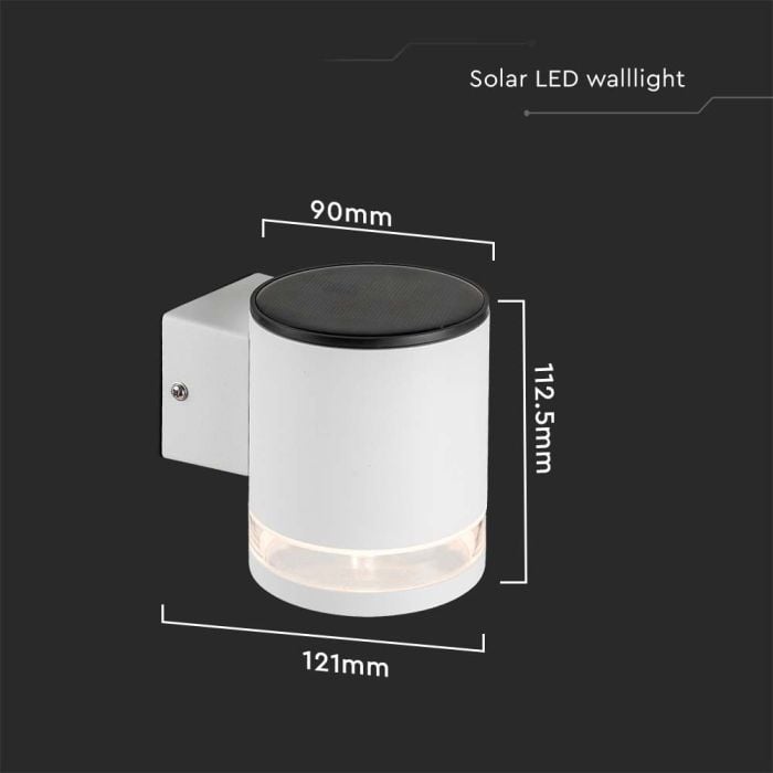Aplique Solar V-TAC - IP44 - Cuerpo Blanco - 70 Lumens - 3000K-extra-2.webp