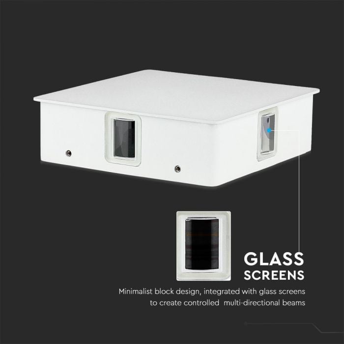 V-TAC Aplique LED Cuadrado - IP65 Estanco - Blanco - 4W - 428 Lumens - 3000K-extra-6.webp