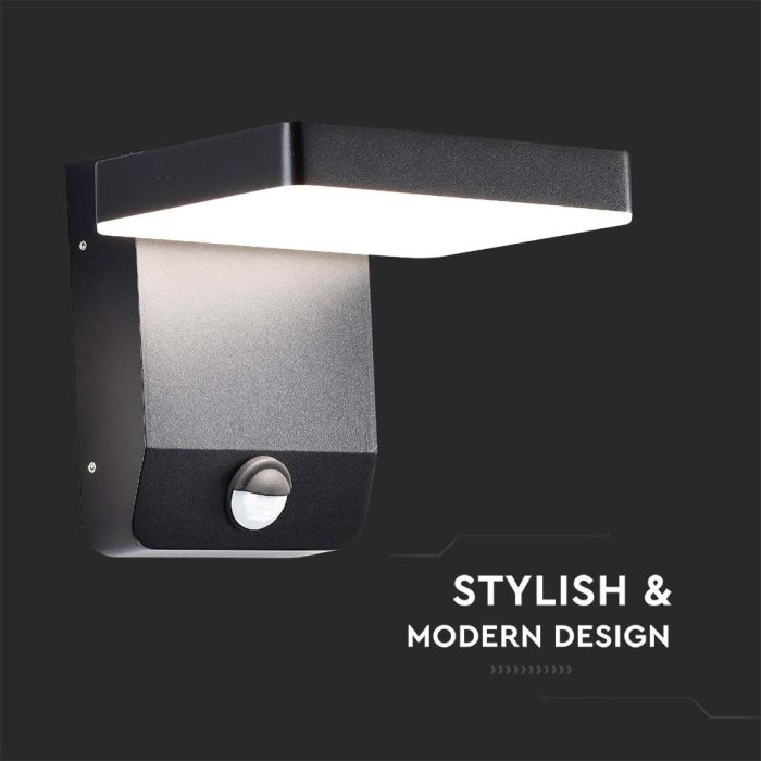 Aplique LED giratorio V-TAC - Sensor PIR - Impermeable IP65 - Negro - 17W - 2580 Lumens - 4000K-extra-1.webp