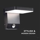 Aplique LED giratorio V-TAC - Sensor PIR - Impermeable IP65 - Negro - 17W - 2580 Lumens - 4000K-extra-1.webp