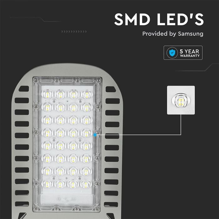 Farola LED Slim - Samsung - IP65 Impermeable - Gris - 50W - 6850 Lúmenes - 6500K-extra-7.webp