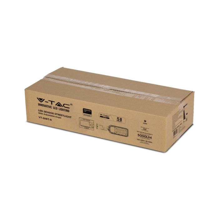 V-TAC LED Farola - Samsung - Sensor de Luz - IP65 Impermeable - Gris - 50W - 5000 Lúmenes - 6500K-extra-5.webp