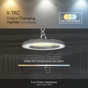 V-TAC LED Campana - Serie UFO - 90° - IP65 Estanco - 100W - 8300 Lumens - 3IN1-extra-5.webp