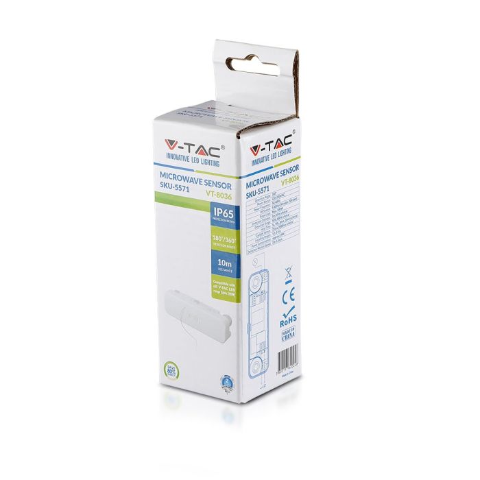 Sensor de movimiento por microondas V-TAC - IP65 resistente al agua-extra-8.webp