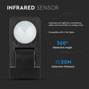 Sensor de movimiento por infrarrojos V-TAC - Impermeable IP65 - Negro-extra-1.webp