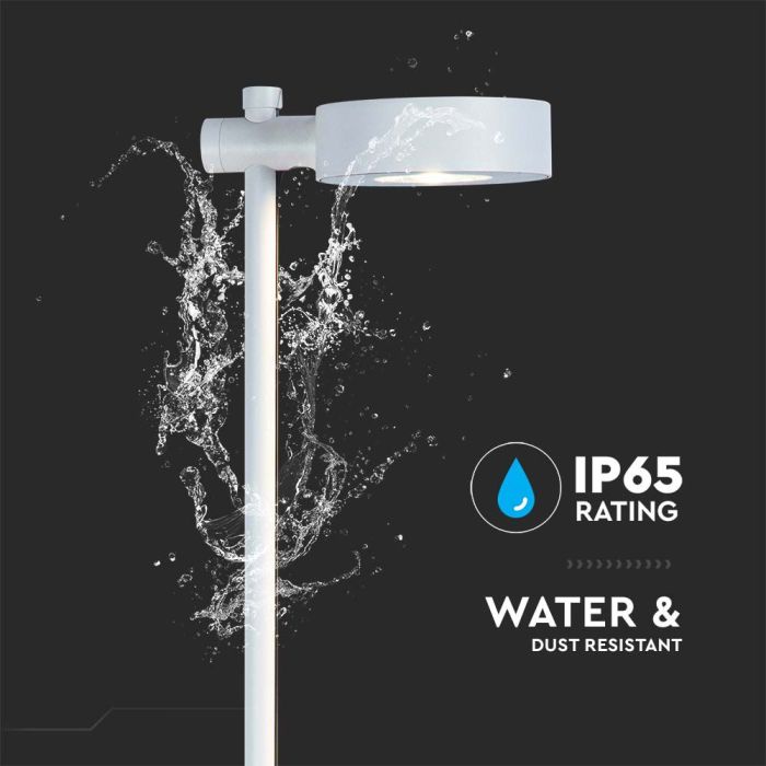 V-TAC Lámpara de Bolardo de Exterior - IP65 Impermeable - Cuerpo Blanco - 6W- 520 Lumens - 3000K-extra-5.webp