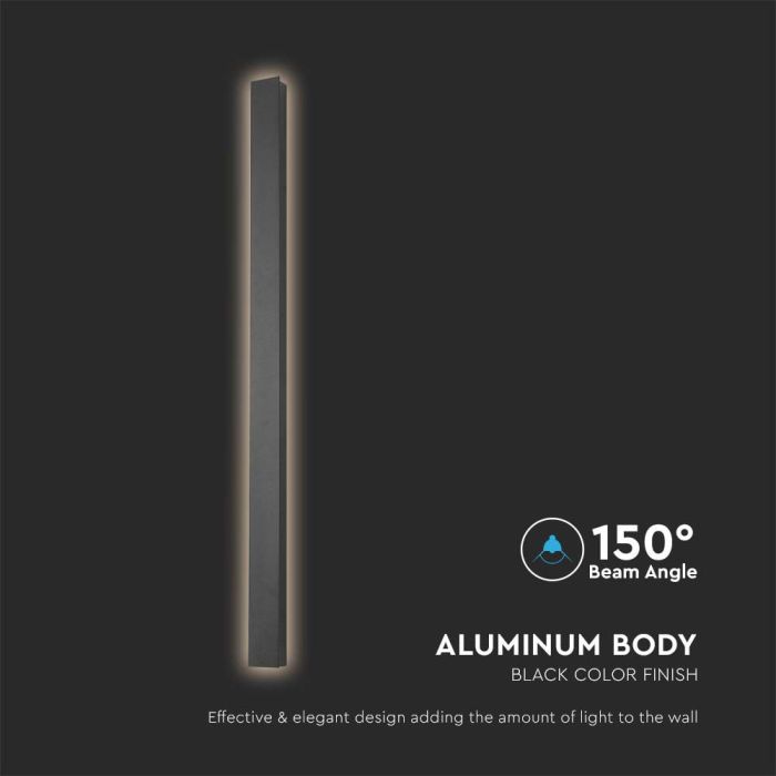 V-TAC LED Aplique Moderno - IP65 Impermeable - Cuerpo Negro - 10W - 1250 Lumens - 3000K-extra-5.webp