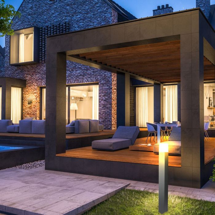 V-TAC Lámpara de Bolardo de Exterior - GU10 Accesorios - IP54 - Negro Mate-extra-2.webp