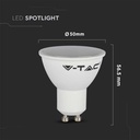 Foco LED V-TAC - GU10 - Lente 110° - IP20 - Blanco Lechoso - 4.5W - 400 Lúmenes - 4000K - Pack de 25-extra-3.webp