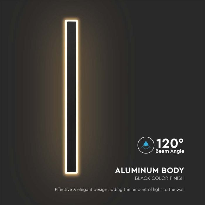 V-TAC LED Aplique Moderno - IP65 Impermeable - Cuerpo Negro - 17W- 2160 Lumens - 3000K-extra-5.webp