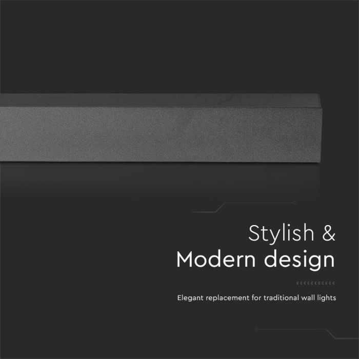 V-TAC LED Aplique Moderno - IP65 Impermeable - Cuerpo Antracita - 16W- 2035 Lumens - 3000K-extra-5.webp