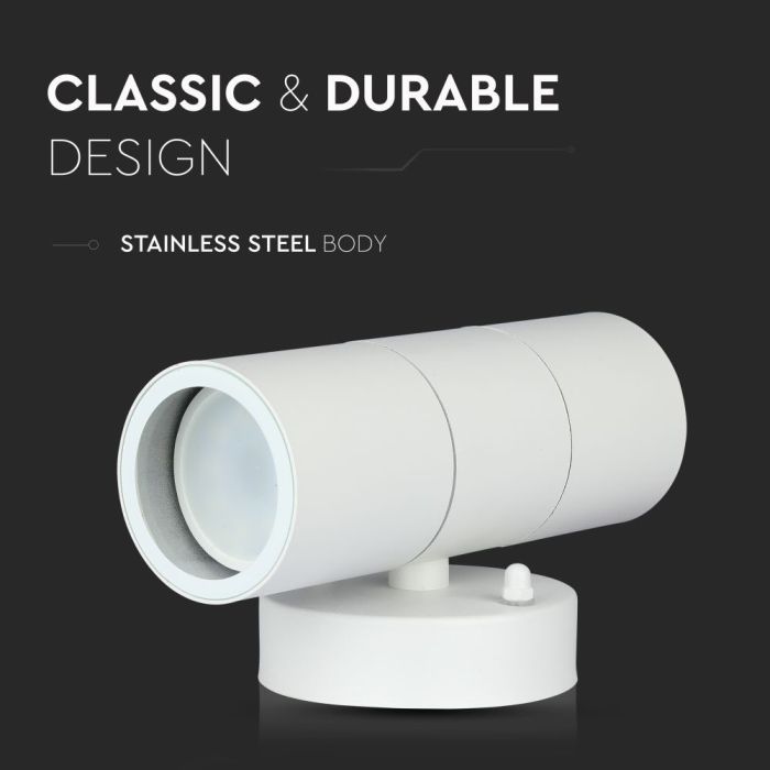 V-TAC Lámpara de Pared Exterior - UP - Down - Accesorios de Pared - Soporte GU10 - IP44 - Blanco Mate-extra-6.webp