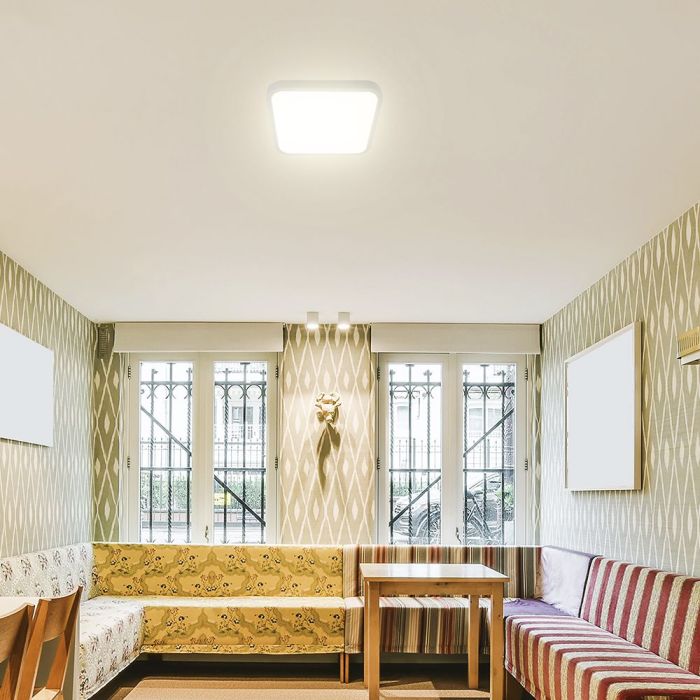 V-TAC LED Plafón cuadrado - Samsung - Sensor - IP44 - Blanco - 36W- 3820 Lumens - 4000K - 420MM-extra-2.webp