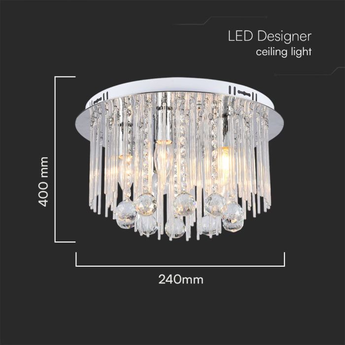 V-TAC Lámpara de techo de diseño E14 - IP20 - Cromo-extra-2.webp