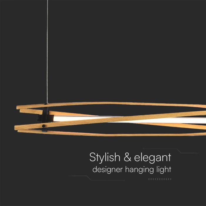 V-TAC Lámpara de techo de diseño - IP20 - Madera + Negro - 15W- 1600 Lumens - 3000K-extra-3.webp