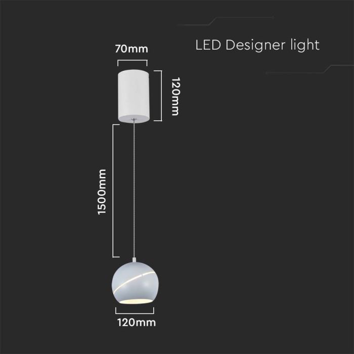V-TAC Luz de Techo de Diseño - IP20 - Cuerpo Blanco - 8.5W- 850 Lumens - 3000K-extra-3.webp