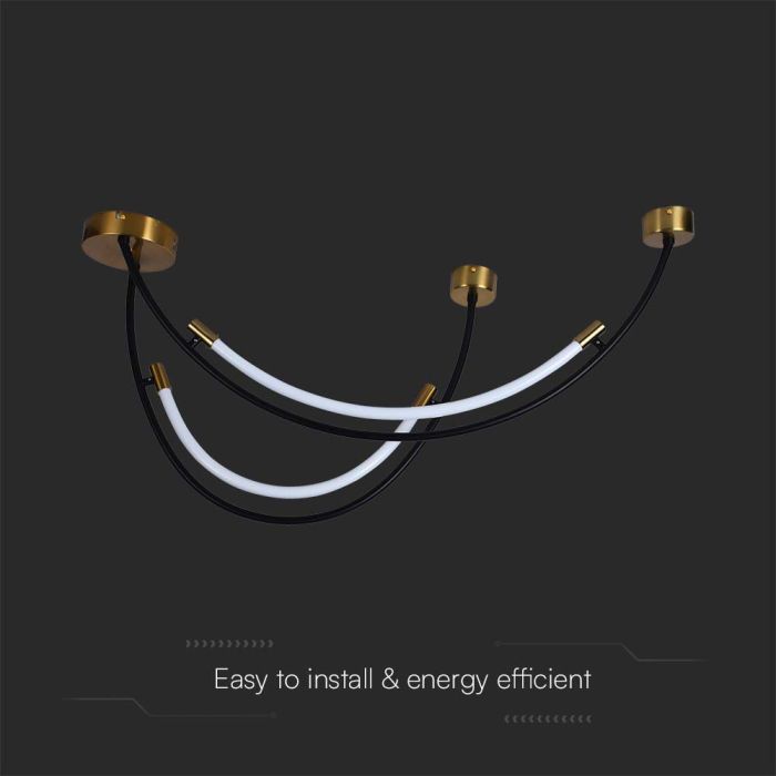 V-TAC Luz de Techo de Diseño - IP20 - Negro + Cuerpo de Latón - 20W - 2500 Lumens - 3000K-extra-4.webp