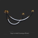 V-TAC Luz de Techo de Diseño - IP20 - Negro + Cuerpo de Latón - 20W - 2500 Lumens - 3000K-extra-4.webp