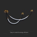 V-TAC Luz de Techo de Diseño - IP20 - Negro + Cuerpo de Latón - 20W - 2500 Lumens - 4000K-extra-4.webp