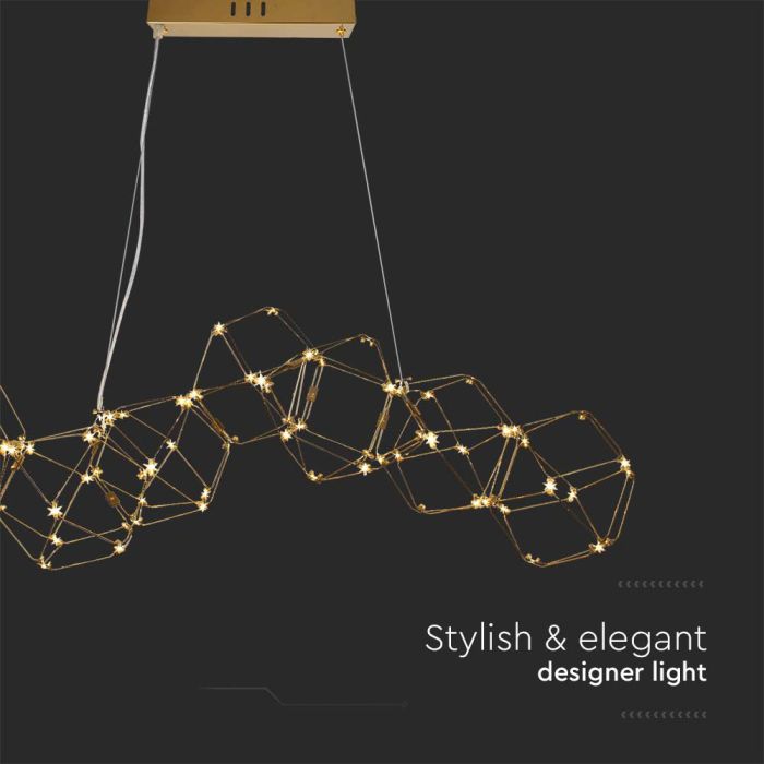 V-TAC Lámpara de Techo de Diseño - IP20 - Cuerpo Dorado - 28W- 2700 Lumens - 3000K-extra-5.webp