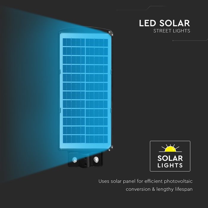 V-TAC Farola Solar - IP65 Impermeable - Negra - 1000 Lúmenes - 6000K-extra-5.webp